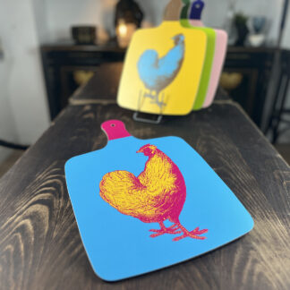 Blue Pitu cutting board in the foreground