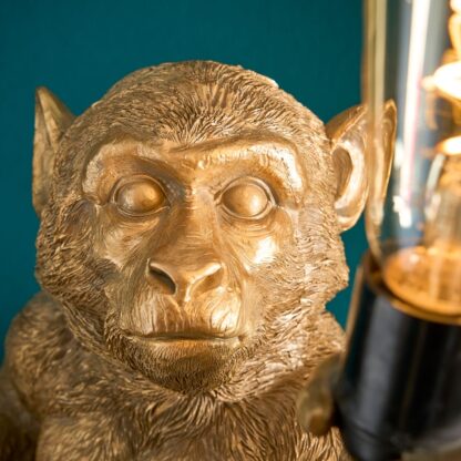 Sitting Monkey Table Lamp Gold WERNS® - Image 2