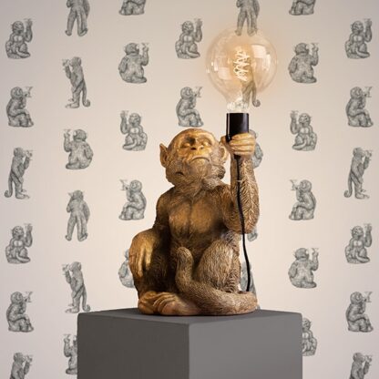 Sitting Monkey Table Lamp Gold WERNS® - Image 3