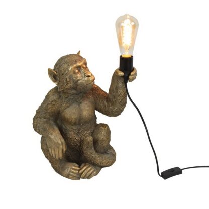 Sitting Monkey Table Lamp Gold WERNS® - Image 4