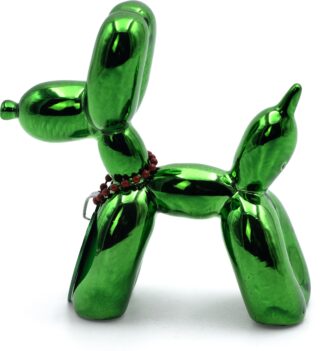 Balloon dog metallic green mini 19€