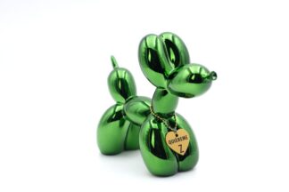 Balloon dog metallic green 49€