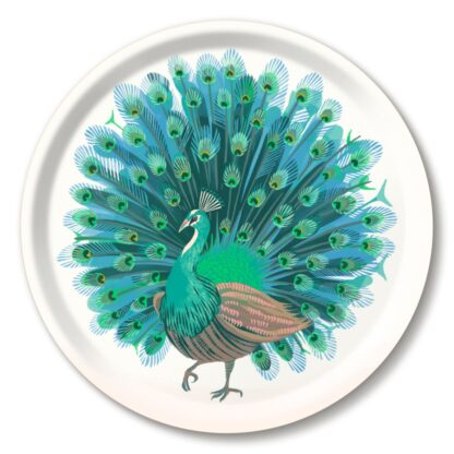 Peacock white tray 31 cm