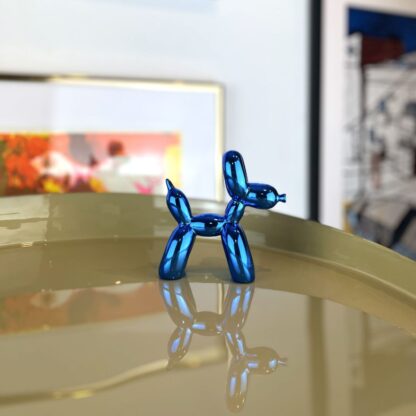 Balloon dog metallic blue small