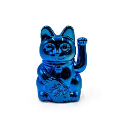 Lucky Cat- Metallic Blue