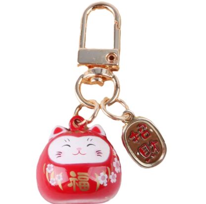 Bag charm- Lucky Cat Amulet Red