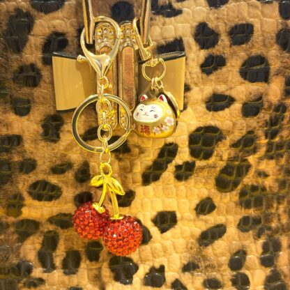 Bag charm- Lucky Cat Amulet Gold - Image 2